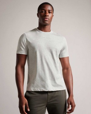 Ted Baker Wilkin Short Sleeve Branded T-Shirt Grey-Marl | 42381-XAHO