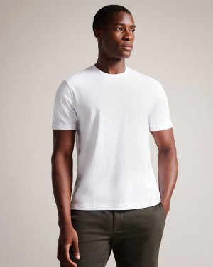 Ted Baker Wilkin Short Sleeve Branded T-Shirt White | 20361-LYNW