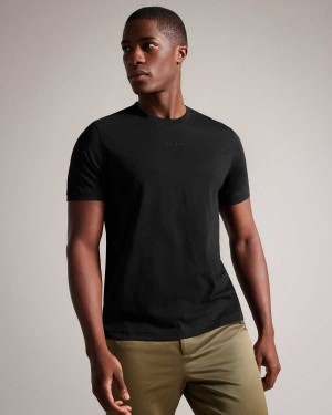 Ted Baker Wilkin Short Sleeve Branded T-Shirt Black | 92417-RHAB