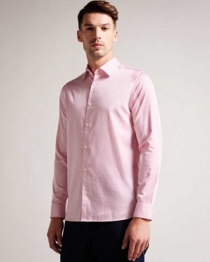 Ted Baker Willet Long Sleeve Geometric Print Shirt Pale Pink | 61908-HUGL