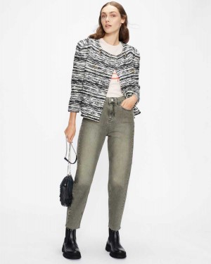 Ted Baker Zaira Barrel Leg Denim Jean Medium Grey | 65740-DLTA