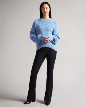 Ted Baker Zzurii Twisted Yarn Curved Hem Sweater Bright Blue | 73649-JPZW