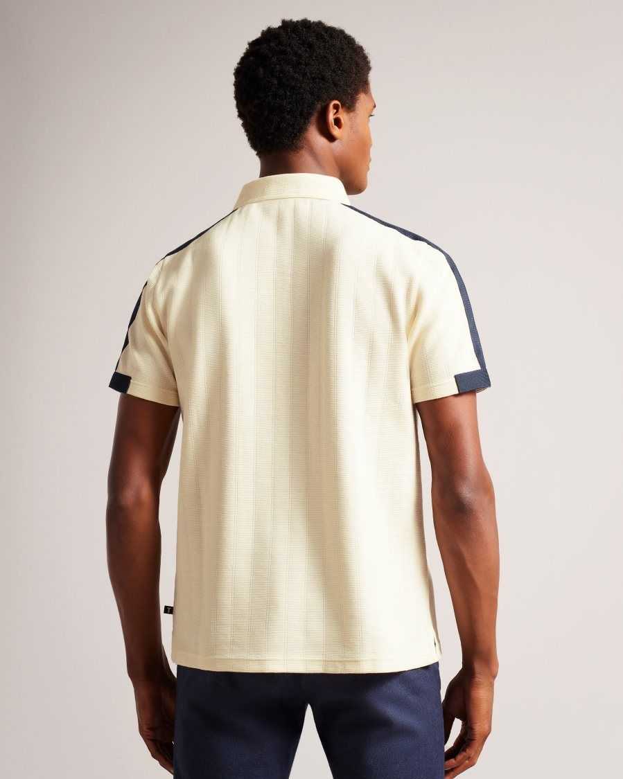 Ted Baker Abloom Short Sleeve Polo Shirt With Zip Natural | 56941-JKQG