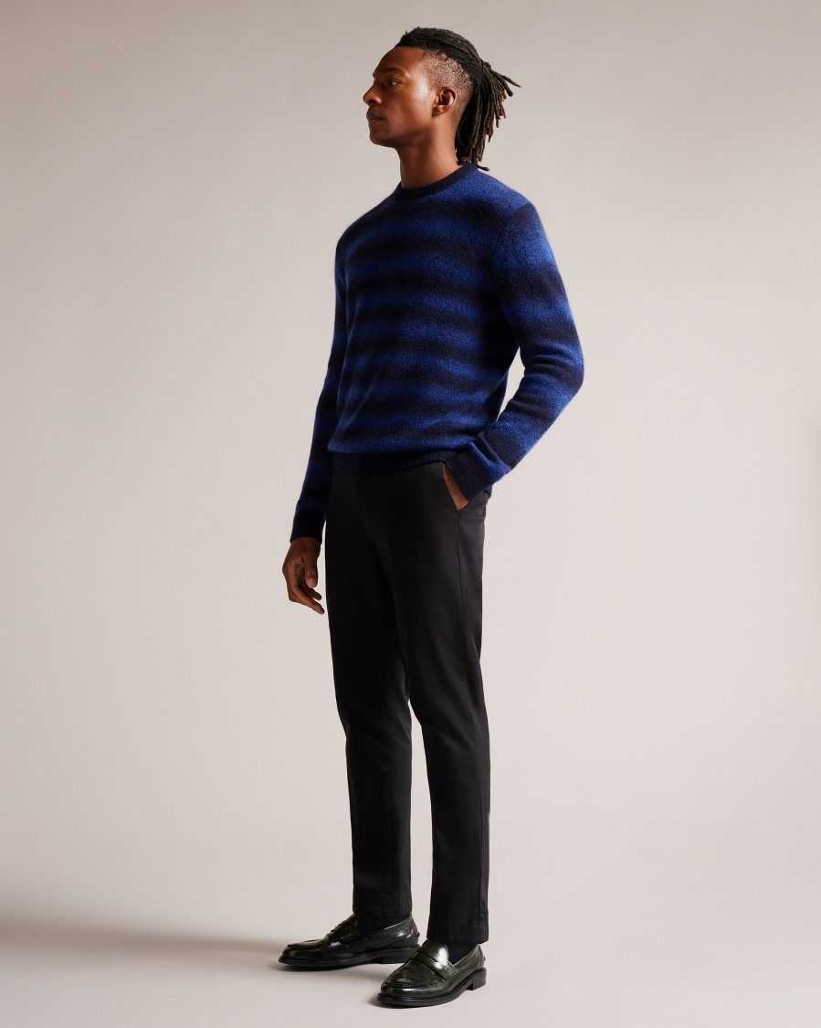 Ted Baker Abulti Regular Fit Striped Jumper Blue | 69752-VCNP