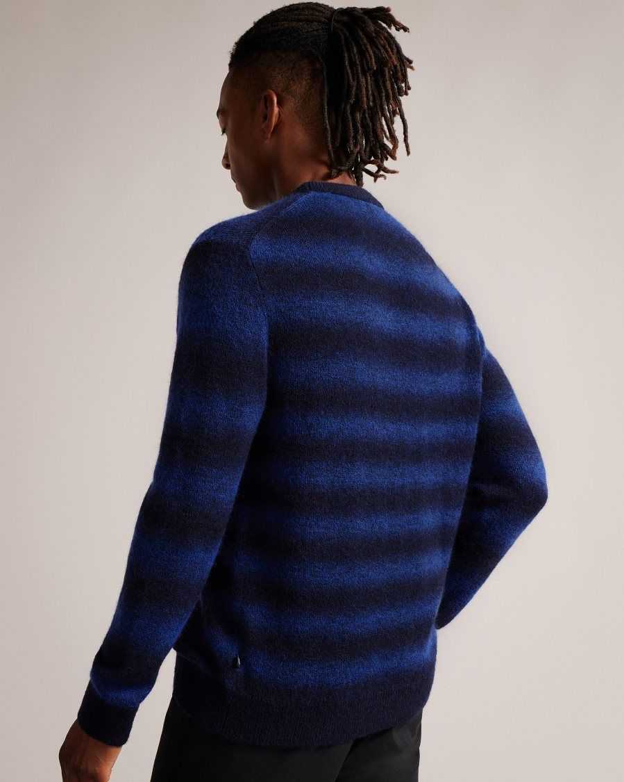 Ted Baker Abulti Regular Fit Striped Jumper Blue | 69752-VCNP