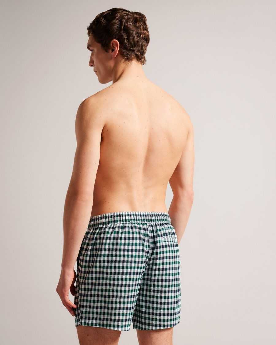 Ted Baker Addling Regular House Check Swim Shorts Navy | 54617-PNKV