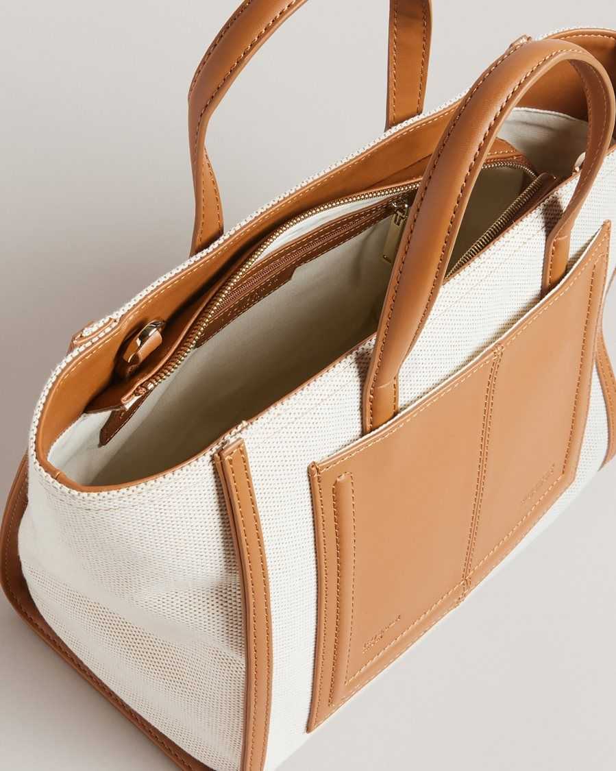 Ted Baker Aksanna Medium Canvas Tote Bag Brown | 53468-WKYU