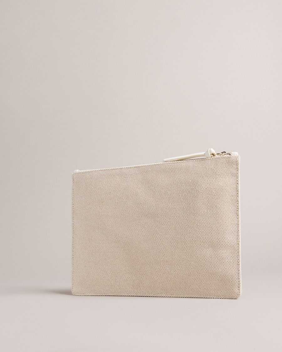 Ted Baker Aksina Canvas Pouch Ecru | 39406-SBGU