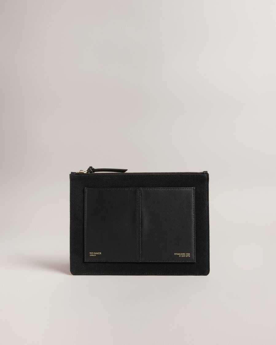 Ted Baker Aksina Canvas Pouch Jet-Black | 78036-TJCR