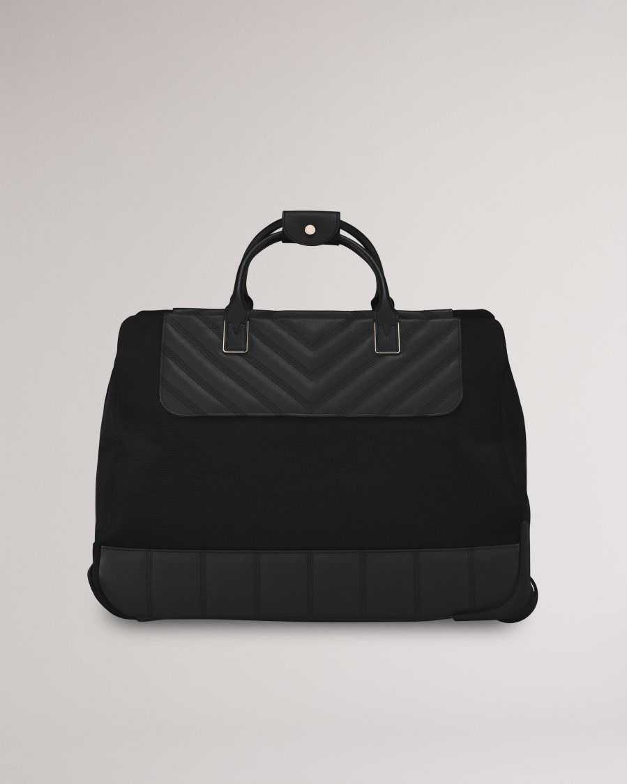 Ted Baker Alaia Softside Cabin Trolley Duffle Bag 34x49x24cm Black | 42139-KDJV