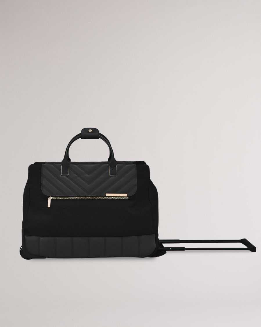 Ted Baker Alaia Softside Cabin Trolley Duffle Bag 34x49x24cm Black | 42139-KDJV