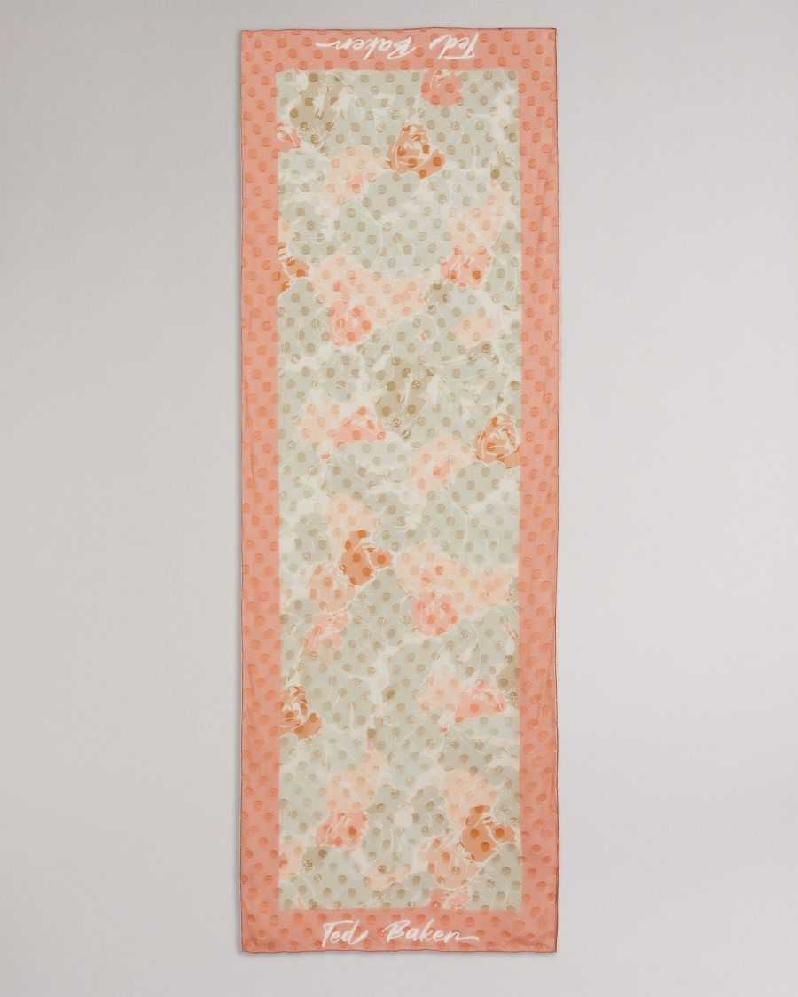 Ted Baker Alanny Floral Printed Long Scarf Coral | 08716-PRHW