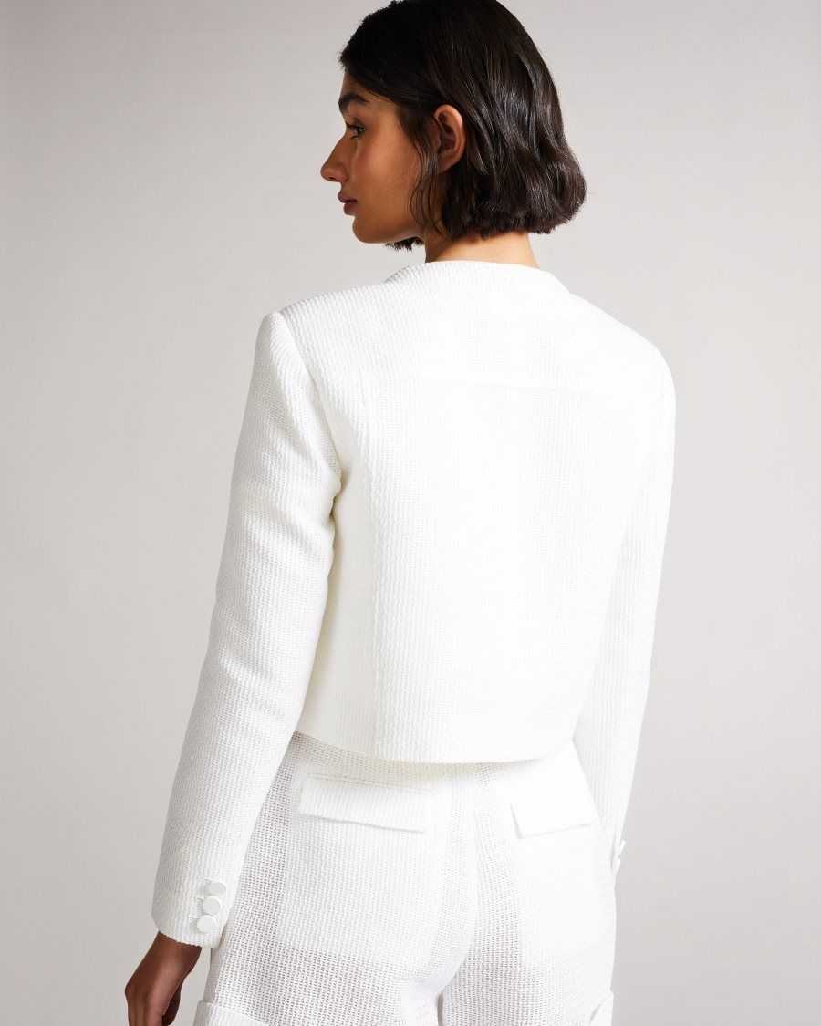 Ted Baker Alera Cropped Cargo Jacket White | 04957-CTZQ