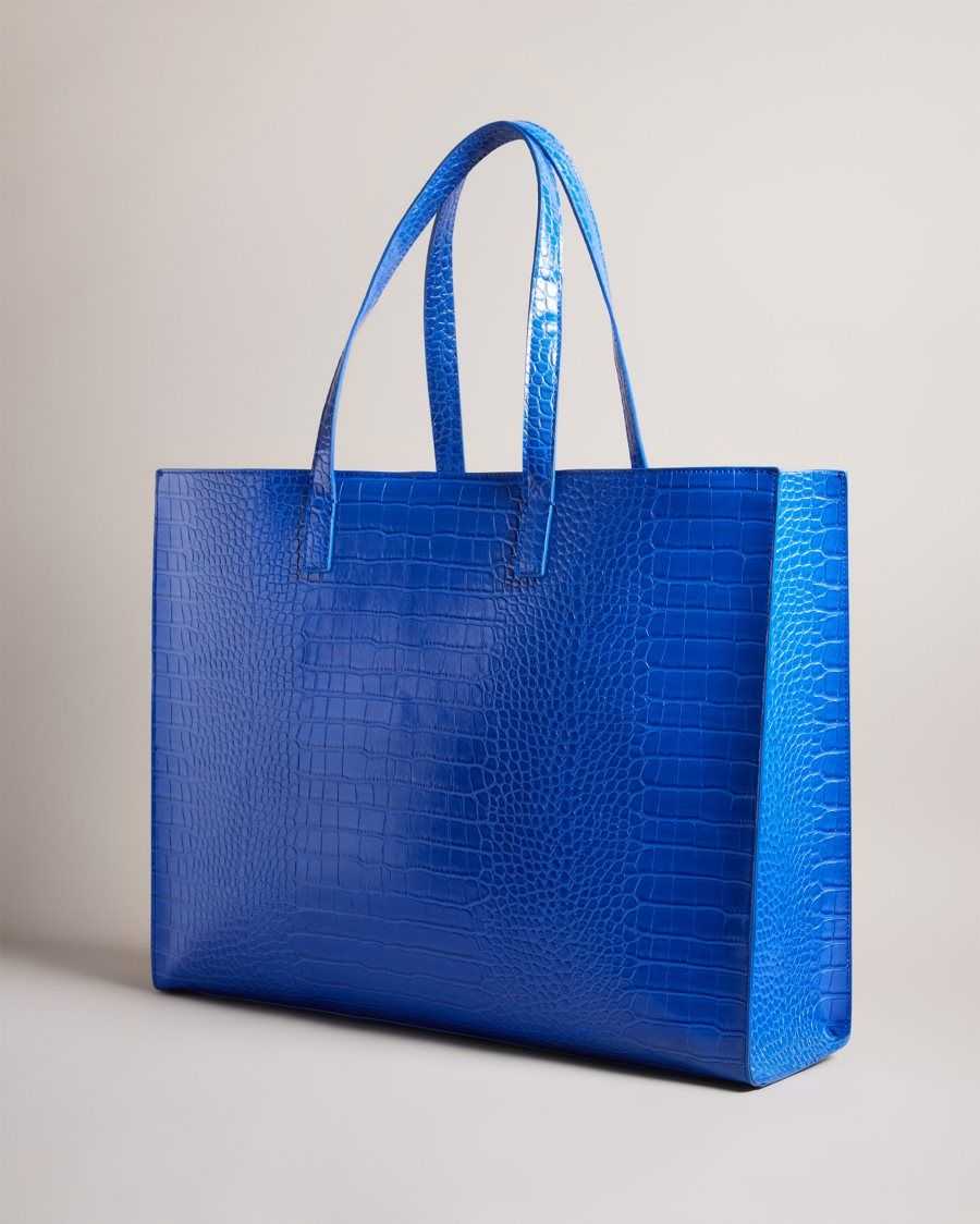 Ted Baker Allicon Mock Croc Icon Tote Bag Bright Blue | 41925-FQVY