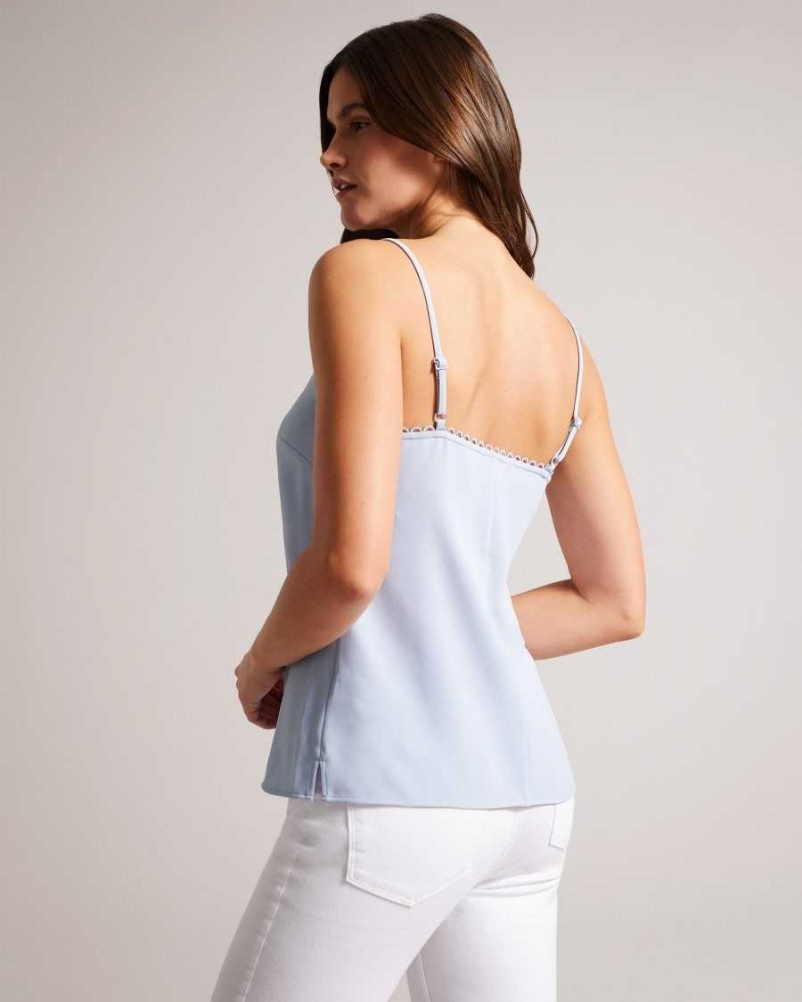 Ted Baker Andreno Strappy Cami With Looped Trims Baby Blue | 83165-UYZL