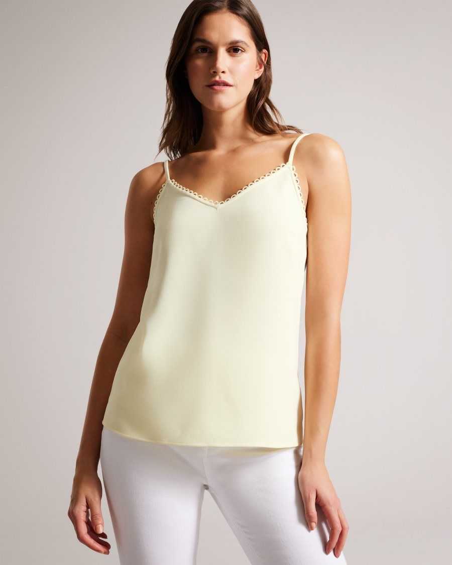 Ted Baker Andreno Strappy Cami With Looped Trims Light Yellow | 21538-CGUS