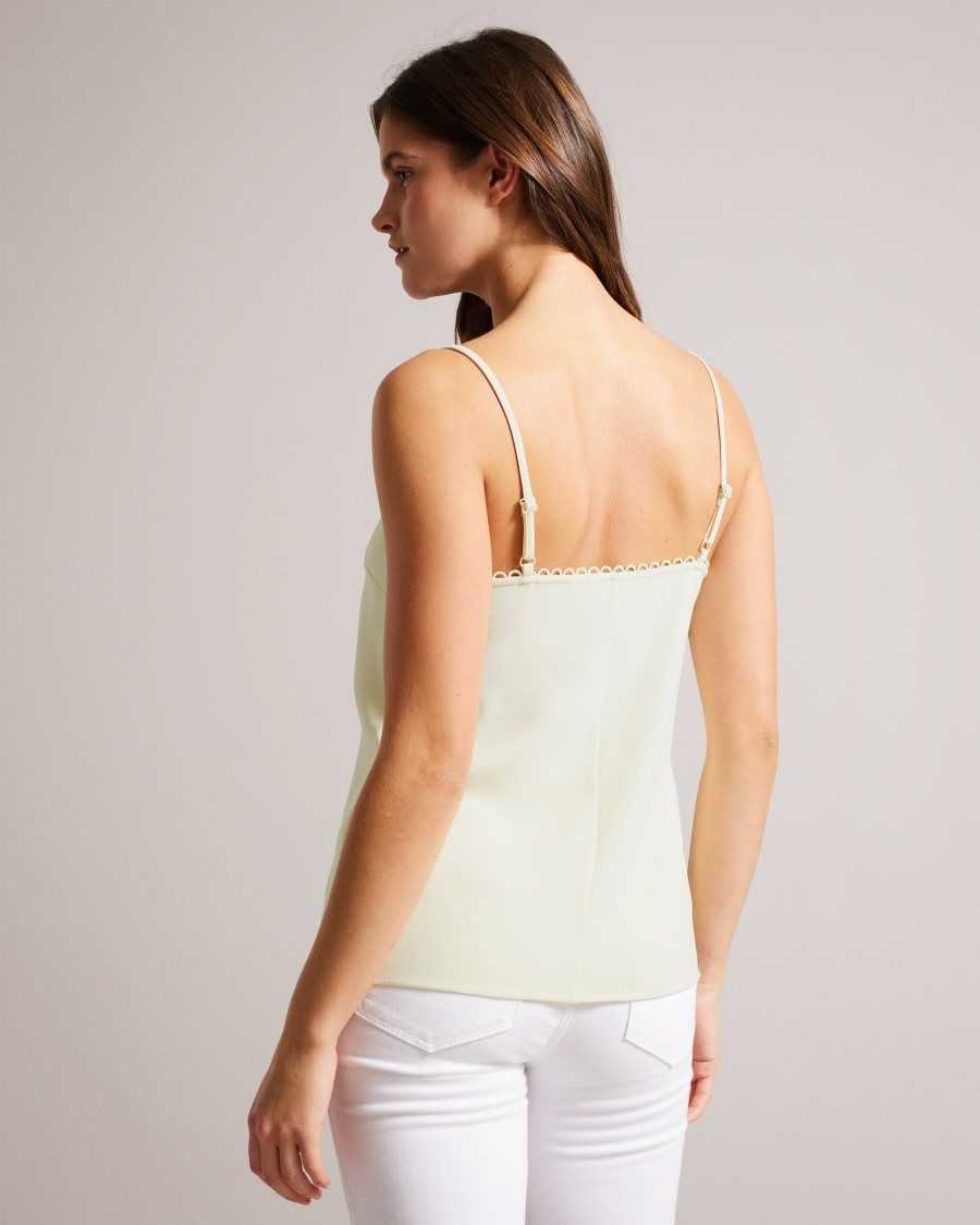 Ted Baker Andreno Strappy Cami With Looped Trims Light Yellow | 21538-CGUS