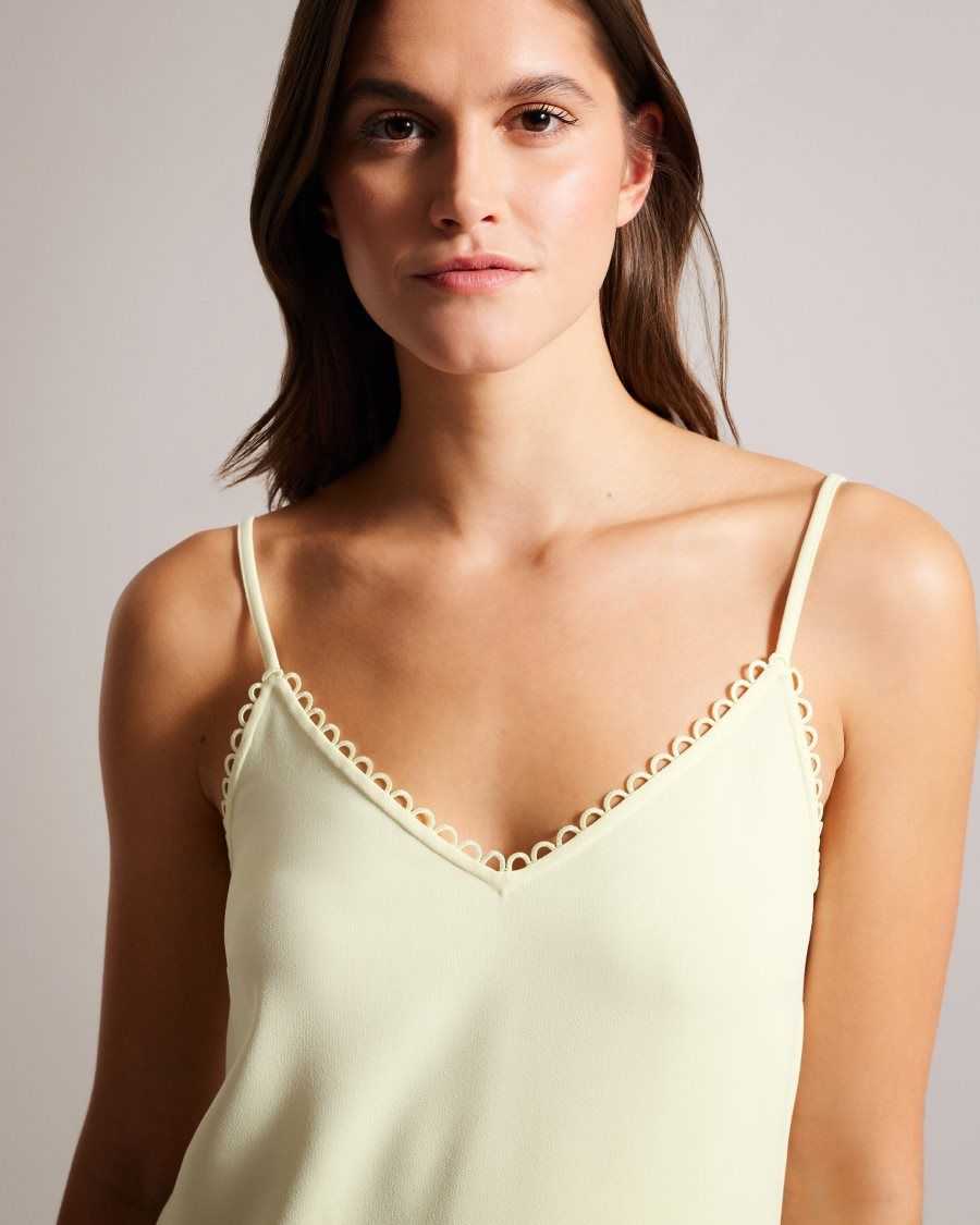 Ted Baker Andreno Strappy Cami With Looped Trims Light Yellow | 21538-CGUS