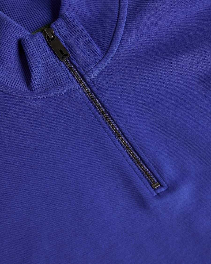 Ted Baker Antram Long Sleeve Half Zip Funnel Neck Blue | 75482-RMJZ