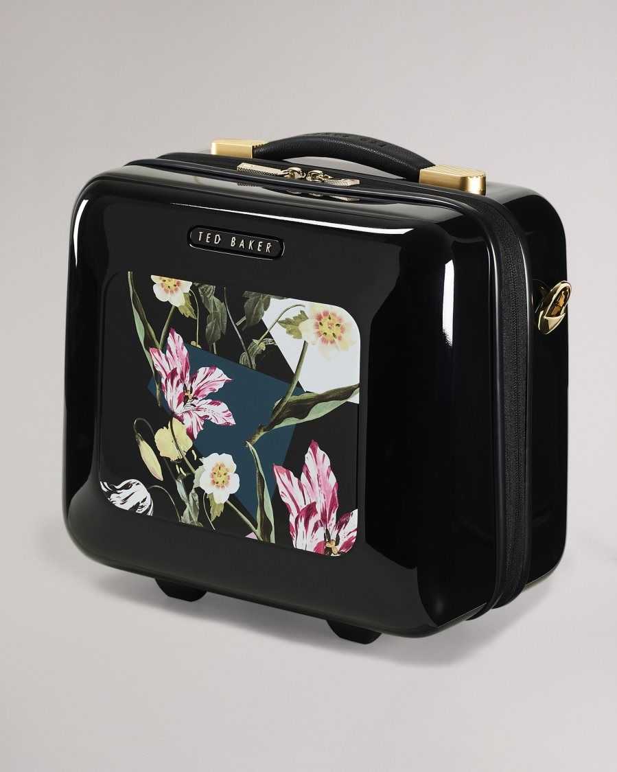 Ted Baker Anvil Spliced Floral Vanity Case Black | 17028-AZQS