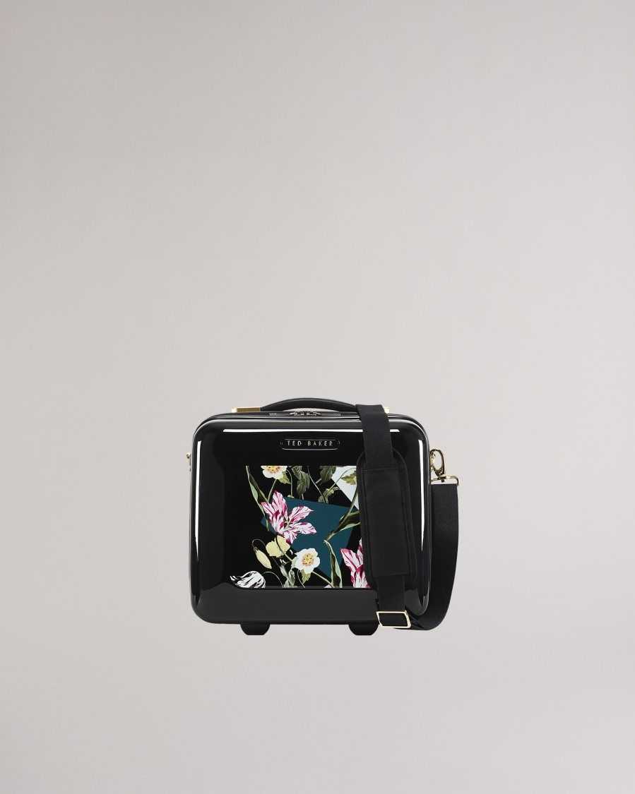 Ted Baker Anvil Spliced Floral Vanity Case Black | 17028-AZQS