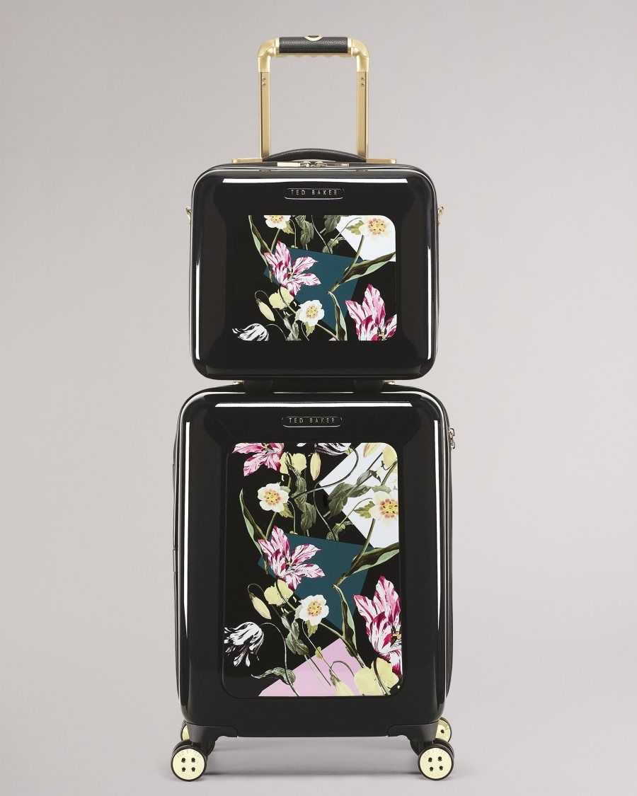 Ted Baker Anvil Spliced Floral Vanity Case Black | 93471-AJOW