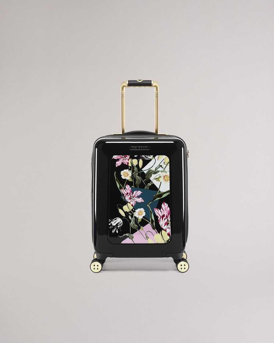 Ted Baker Anvila Spliced Floral Small Trolley Case Black | 16759-LJSD