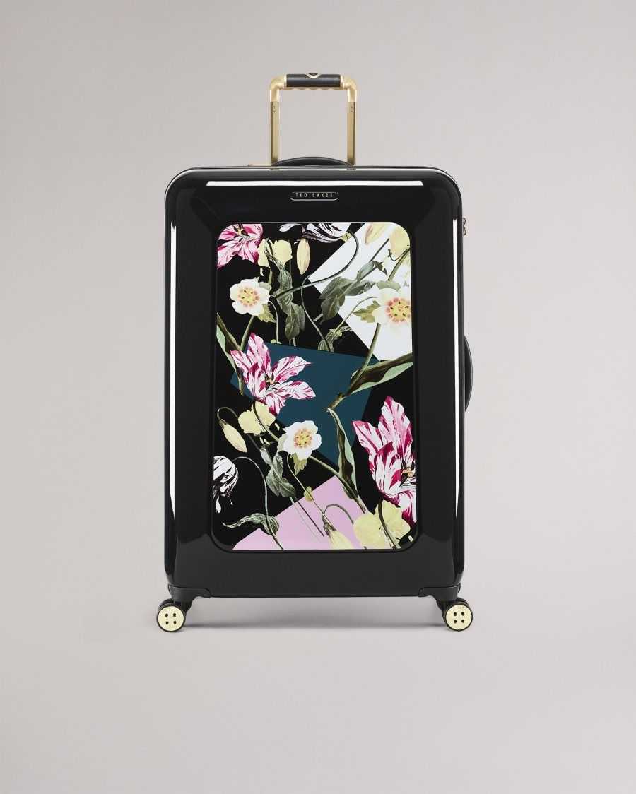 Ted Baker Anvilat Spliced Floral Large Trolley Case Black | 10265-JKEH