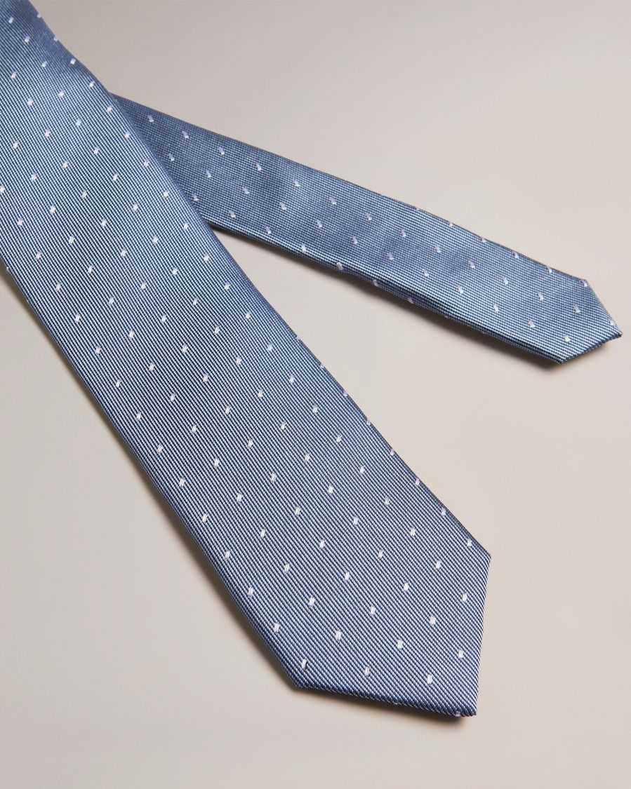 Ted Baker Aragon Silk Dashed Spot Tie Dark Blue | 56803-OMHT