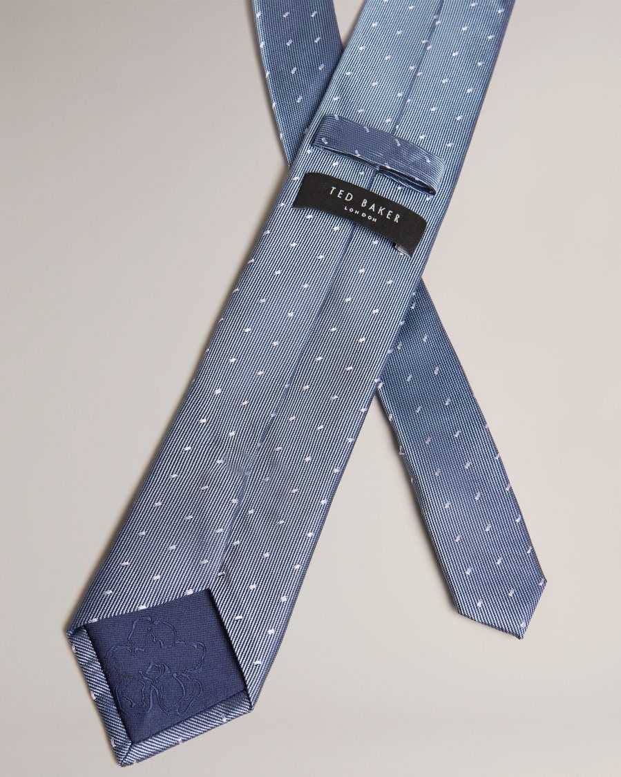 Ted Baker Aragon Silk Dashed Spot Tie Dark Blue | 56803-OMHT