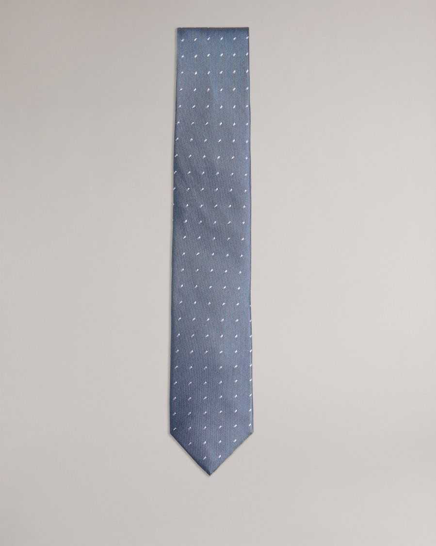 Ted Baker Aragon Silk Dashed Spot Tie Dark Blue | 56803-OMHT