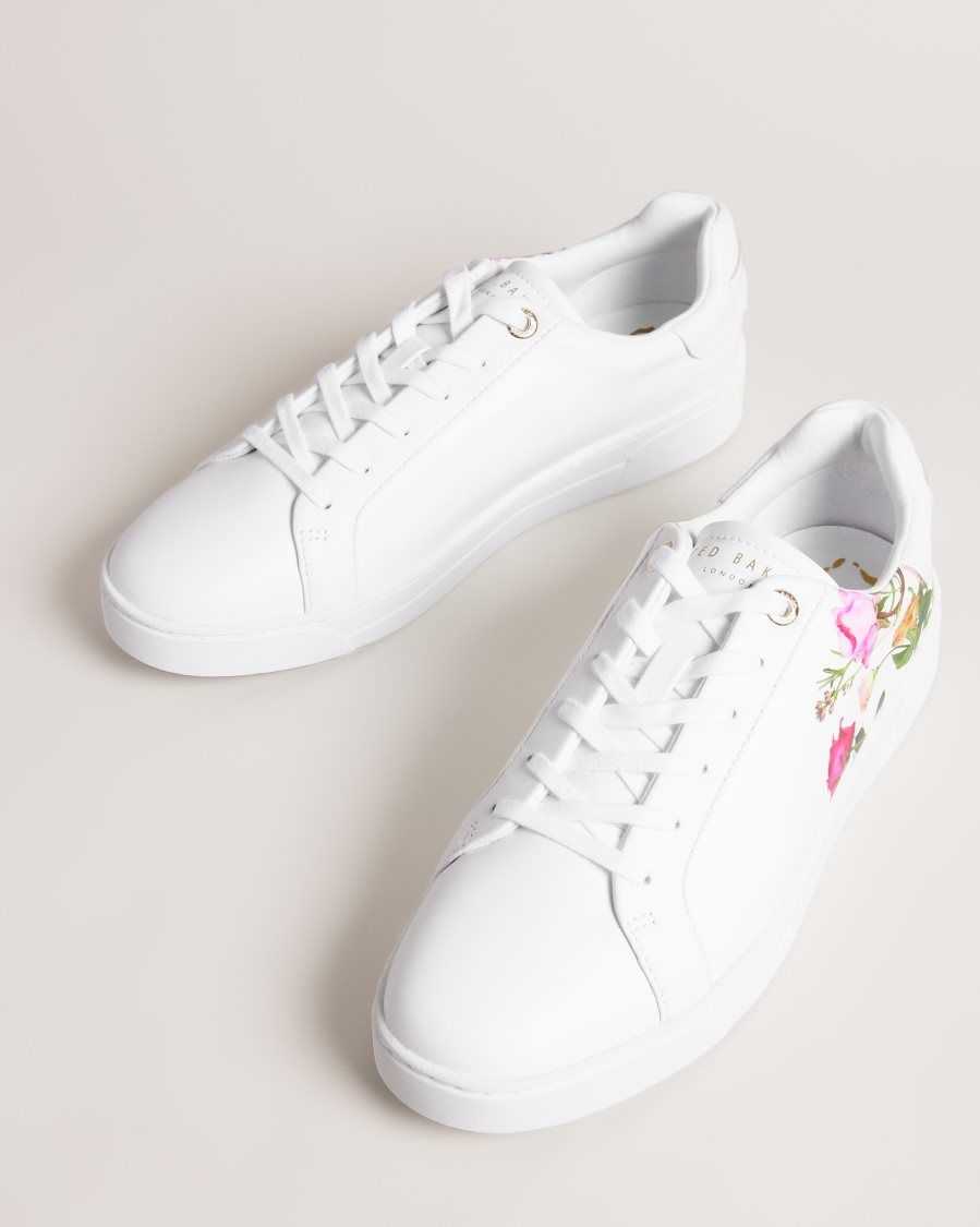 Ted Baker Artel Printed Floral Cupsole Trainers White | 50461-ELBF