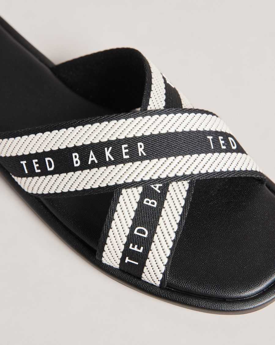 Ted Baker Ashika Webbing Strap Sandals Black | 15068-DPEY