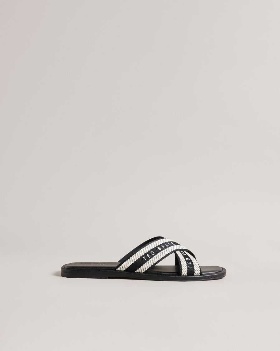 Ted Baker Ashika Webbing Strap Sandals Black | 15068-DPEY