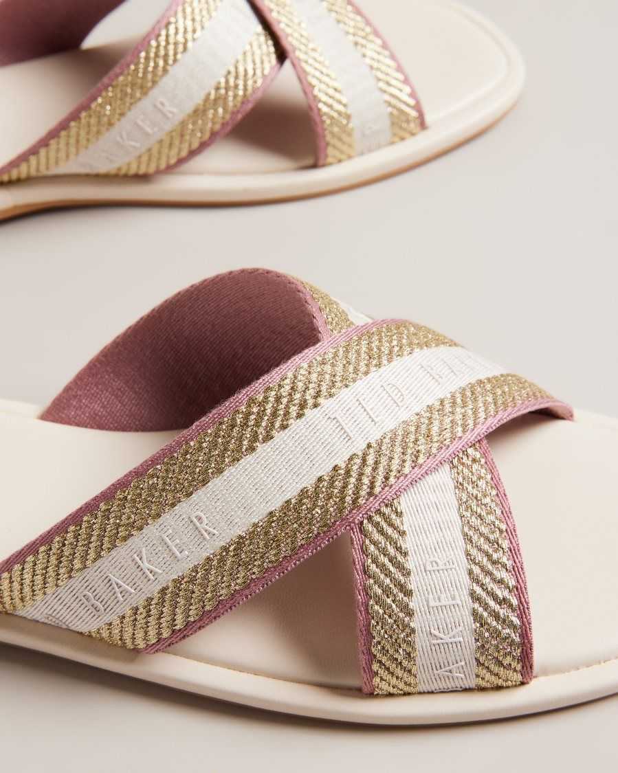 Ted Baker Ashika Webbing Strap Sandals Ivory | 30184-PQUY