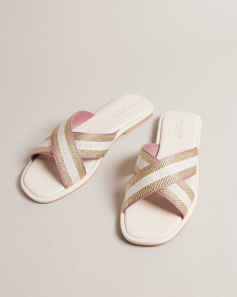 Ted Baker Ashika Webbing Strap Sandals Ivory | 30184-PQUY