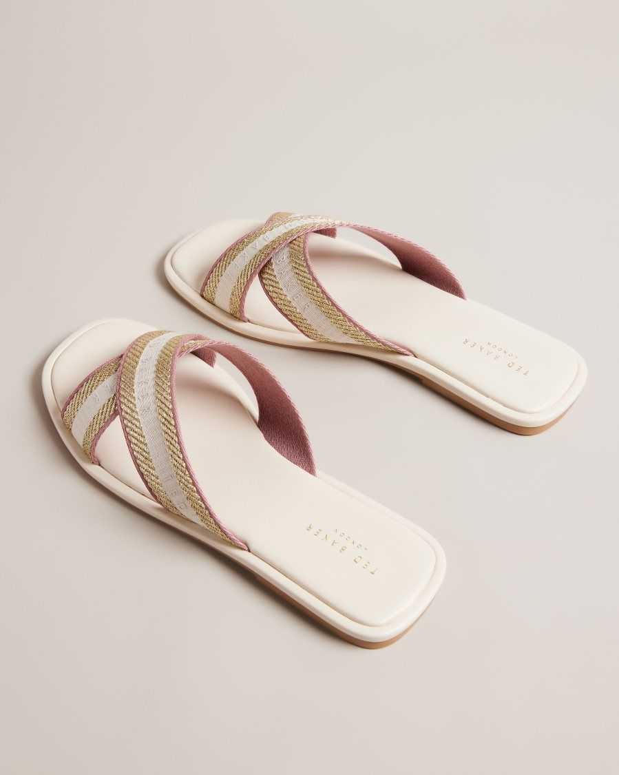 Ted Baker Ashika Webbing Strap Sandals Ivory | 30184-PQUY