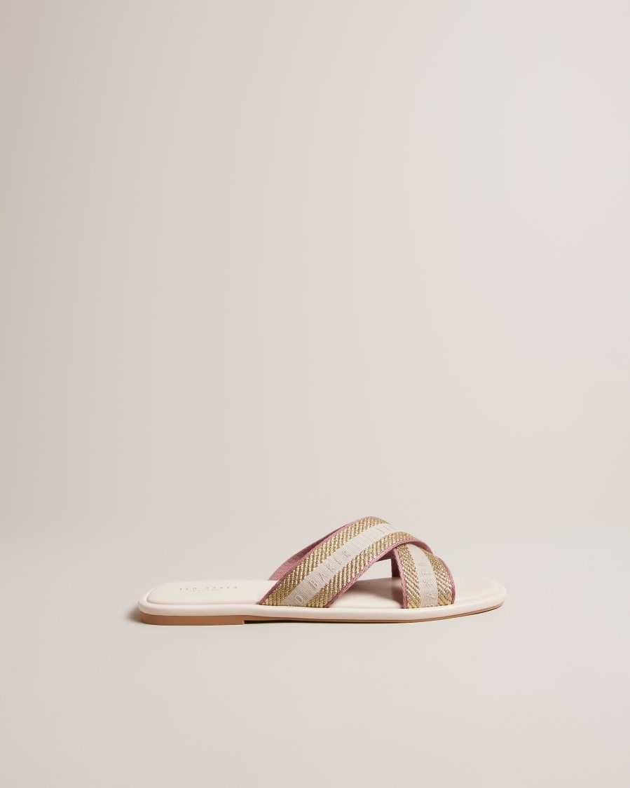 Ted Baker Ashika Webbing Strap Sandals Ivory | 30184-PQUY