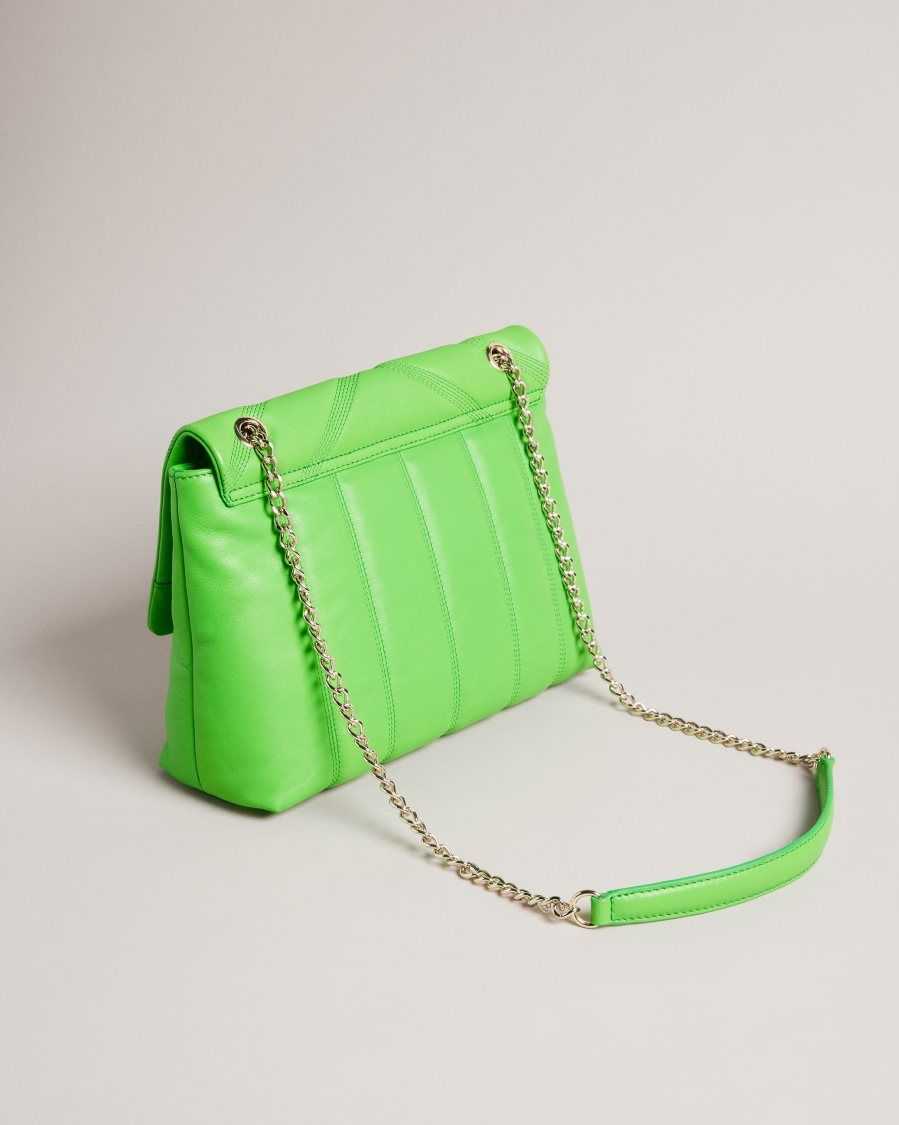 Ted Baker Ayahlin Puffer Quilted Leather Crossbody Bag Green | 20917-NSUA