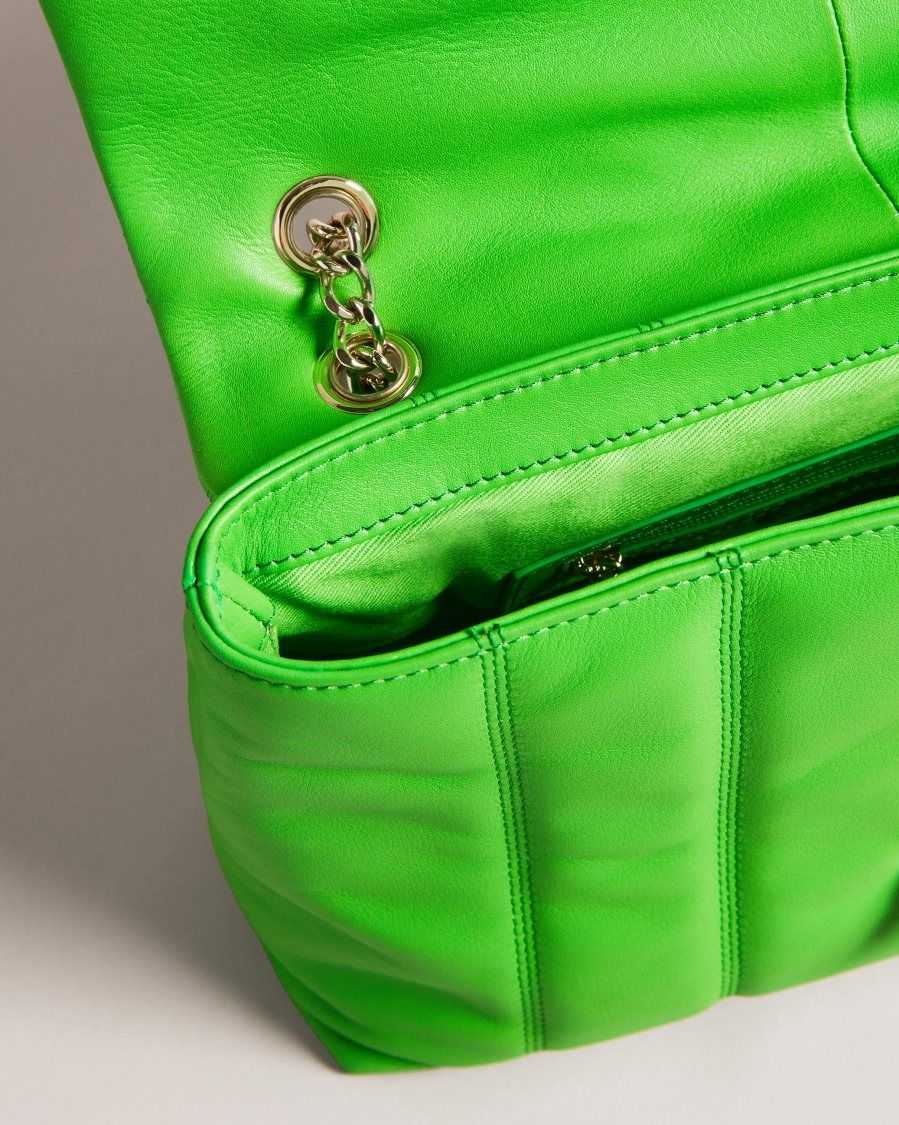 Ted Baker Ayahlin Puffer Quilted Leather Crossbody Bag Green | 20917-NSUA