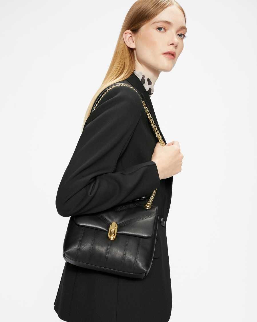 Ted Baker Ayalina Leather Quilted Mini Crossbody Bag Black | 93124-OSAF