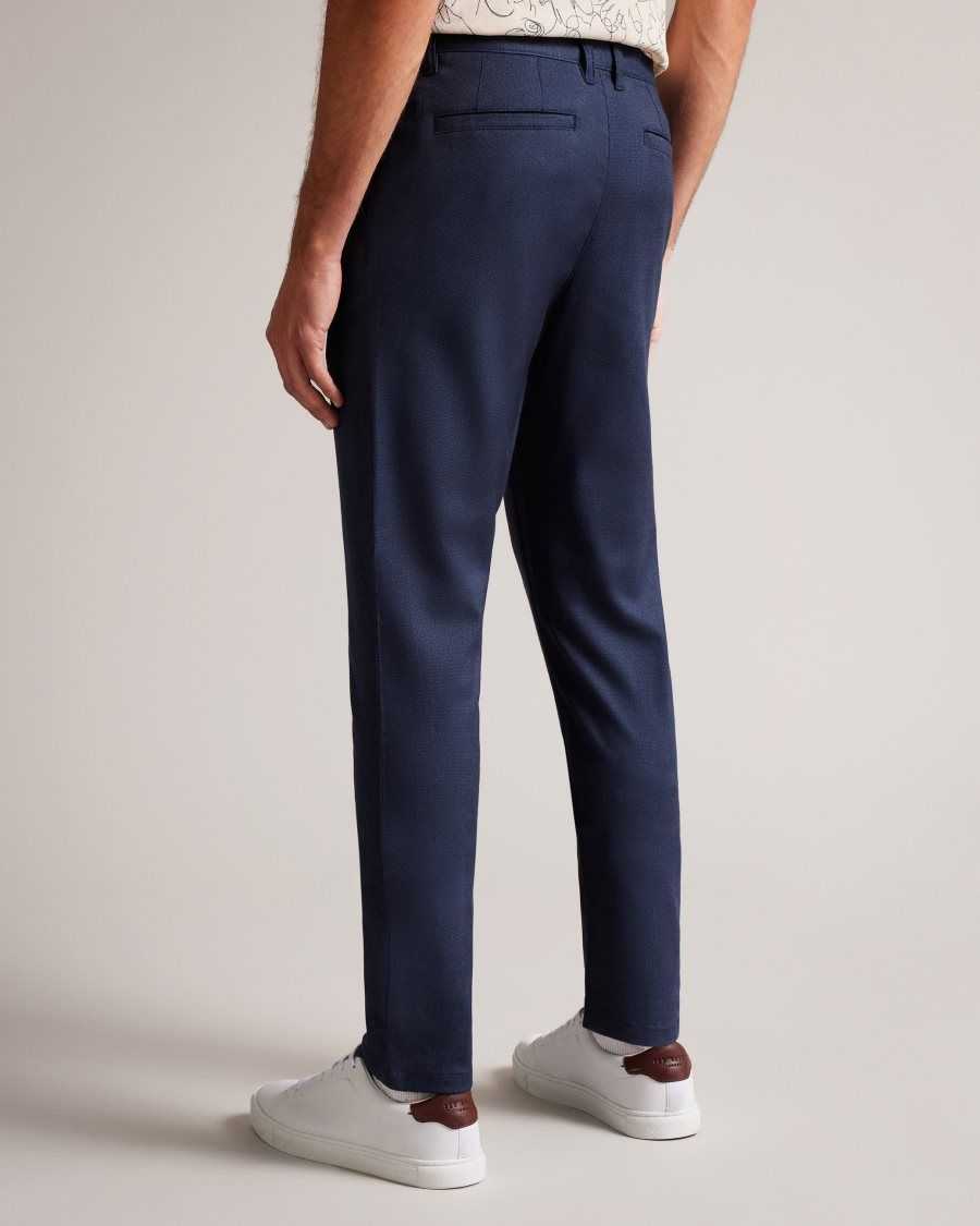 Ted Baker Baren Irvine Fit Textured Trousers Navy | 58327-RYUN