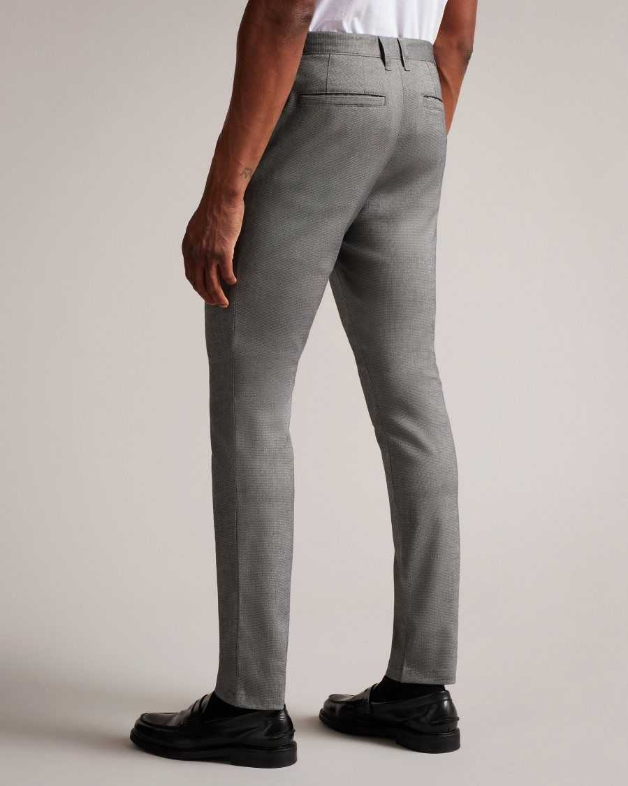 Ted Baker Baren Irvine Fit Textured Trousers Light Grey | 40132-ANMH