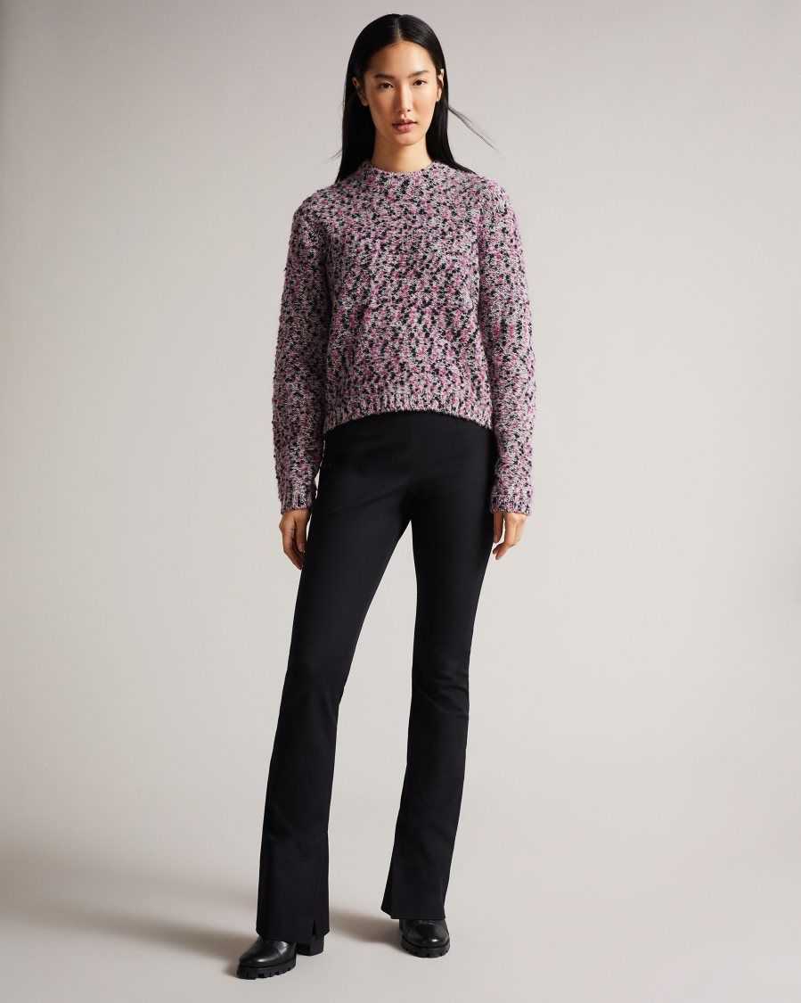 Ted Baker Bbetsy Engineered Cropped Jumper Deep-Pink | 34697-QJDC