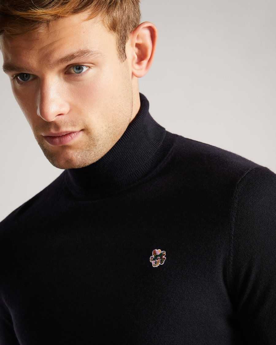 Ted Baker Beckton Merino wool roll neck Navy | 87562-MZYB