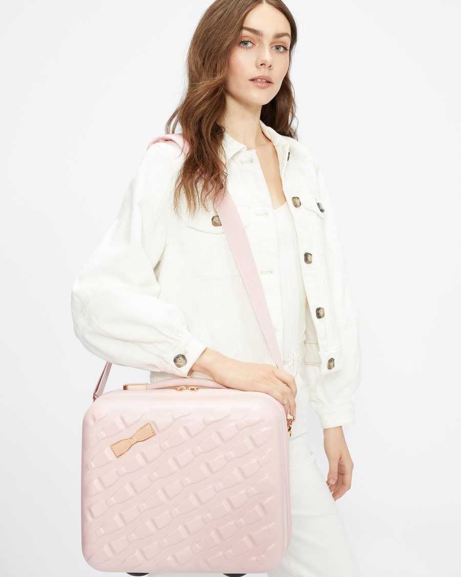 Ted Baker Beelle Bow Detail Vanity Case 31.5x34x19.5cm Pink | 07824-JMQG