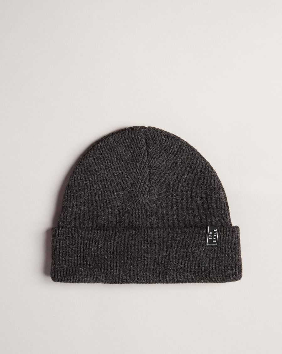 Ted Baker Benit Knitted Beanie Charcoal | 68145-TAHC