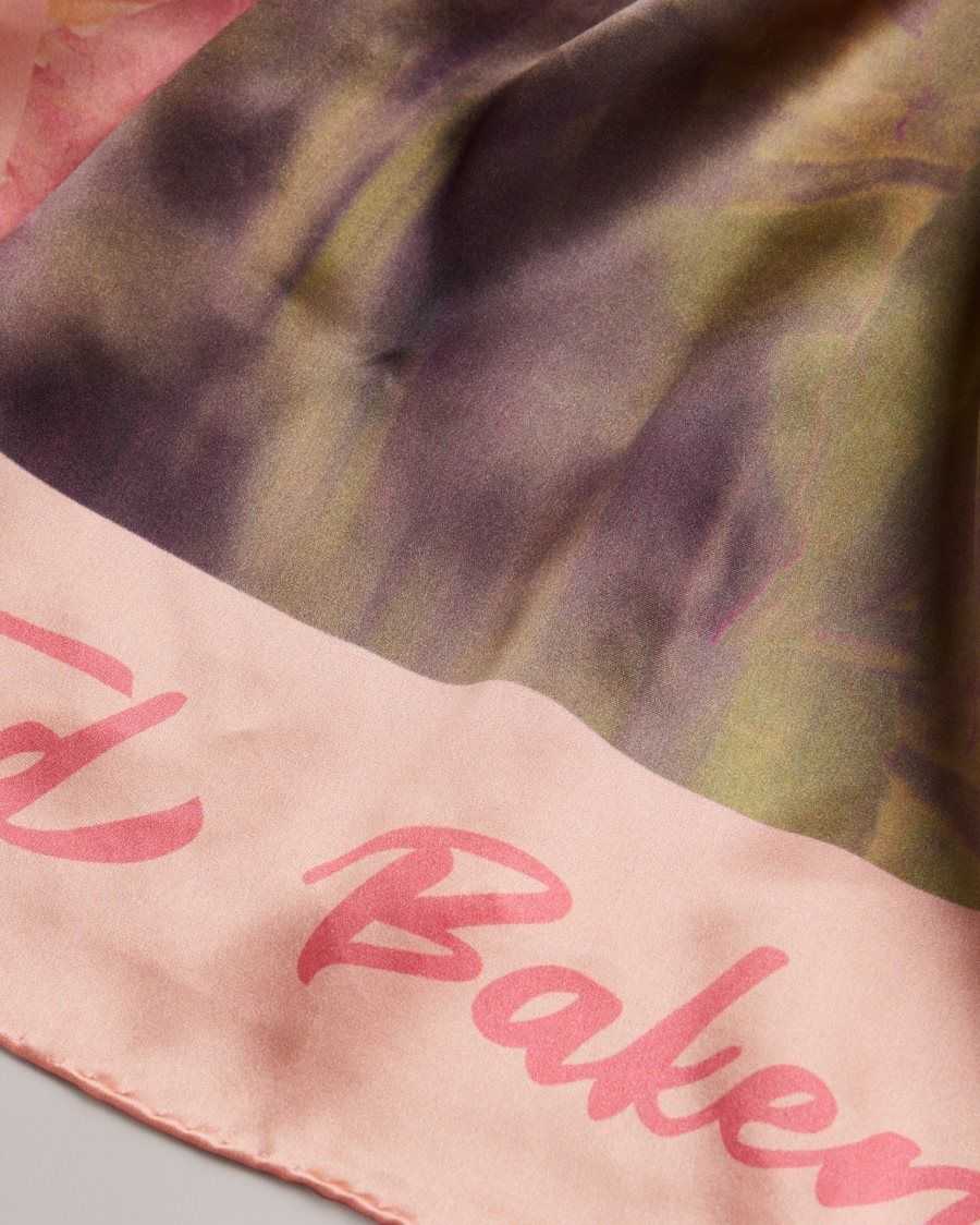 Ted Baker Bettiio Blurred Floral Long Silk Scarf Light Pink | 39065-IKAC