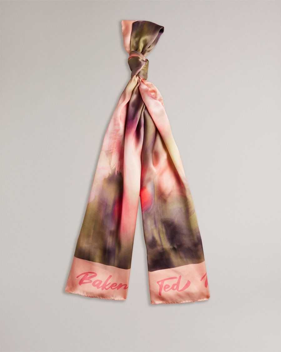 Ted Baker Bettiio Blurred Floral Long Silk Scarf Light Pink | 39065-IKAC