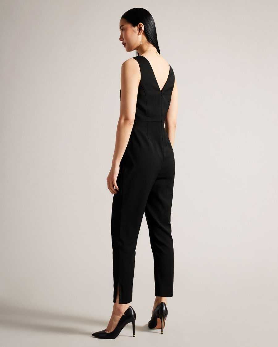 Ted Baker Bettsee Tailored Sleeveless Jumpsuit Black | 98523-OHFX